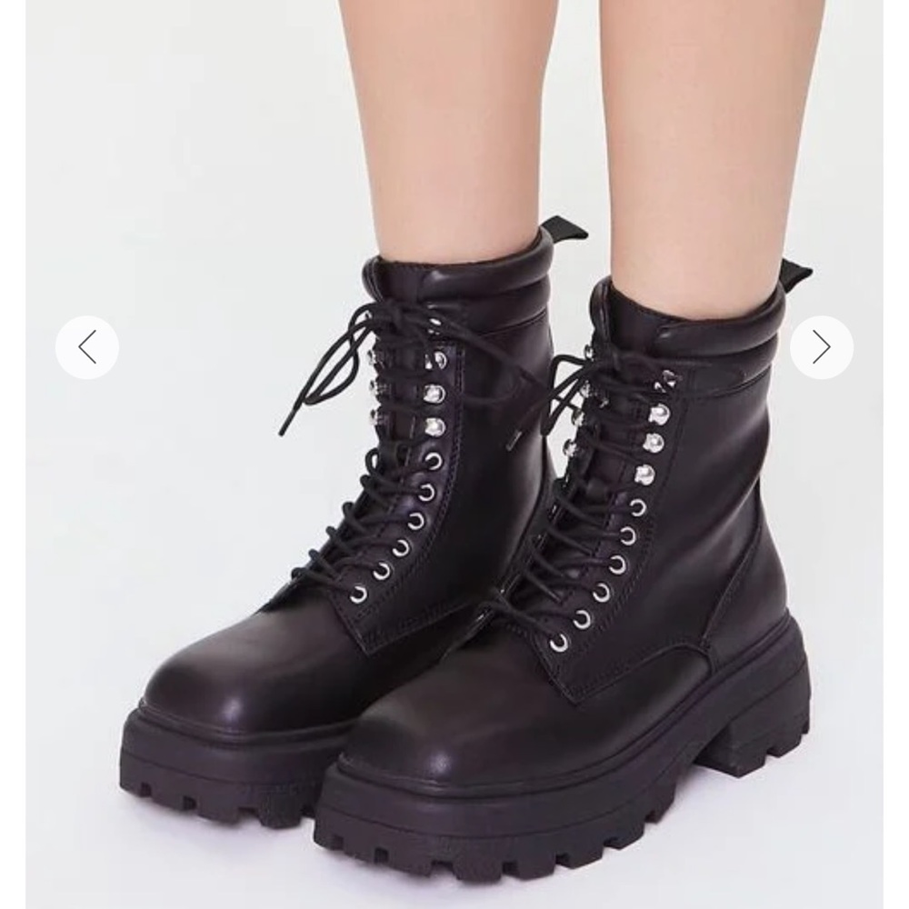 F21 faux combat boots